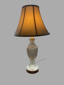 Stiffel Crystal Table Lamp with Etched Base