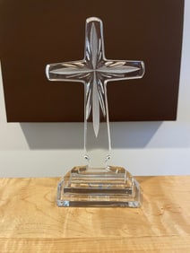 Cut Glass Cross with Faceted Base
