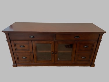 Bayside Furnishings Bradshaw Media Console in Brown Finish