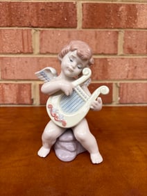 Retired Lladró Porcelain Figurine ‘Angel with Harp Adagio’ 6628