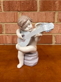 Lladro #6629 Allegro Angelical – Angel with Mandolin Porcelain Figurine