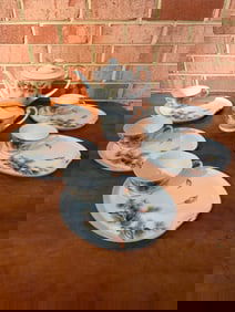 Seiko China Vintage Japanese Pine Tree Fine Translucent China Tea Set