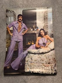 Signed Vintage Poster of Sonny and Cher - 1970s
