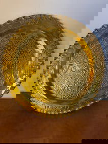 Mexican Brass Aztec Calendar Wall Plaque