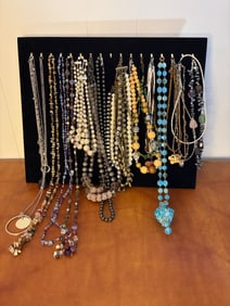 Assorted Costume Necklaces – Mixed Materials & Styles (Display Case Not Included)