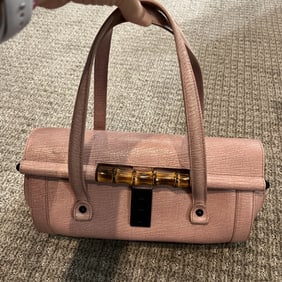 Gucci pink leather Bamboo Bullet bag w two straps!