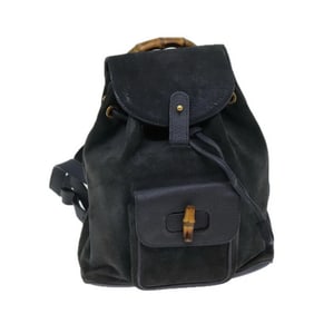 Tom Ford era Gucci sapphire blue suede and leather messenger bag/backpack