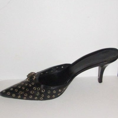 Gucci Black Brass Grommets Mule Kitten Heels (1 of 4)