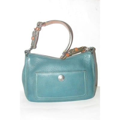 Coach, 'Chelsea' hobo, in a teal soft leather, hobo style purse with a brown, strap with unique (1 of 4)