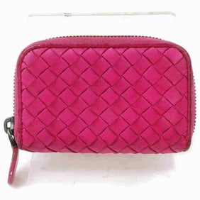 Bottega Veneta Fuchsia Woven Leather Intrecciato Wallet