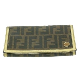 Fendi Zucca Print & Gold Leather Wallet