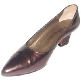Yves Saint Laurent, 1960's, mod, bronze or dark rose gold leather, size 7.5, almond toe, 2" kitten