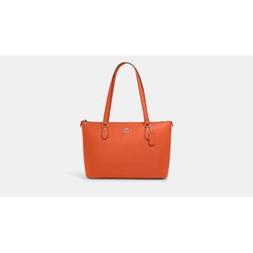 Coach NWT Orange Cross-grain Leather Gallery Tote Bag