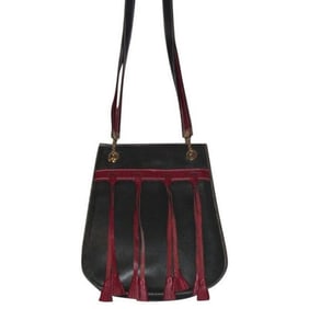 Bottega Veneta Vintage Pursesdesigner Purses Textured Blue Leather With Red Leather Accents Satchel