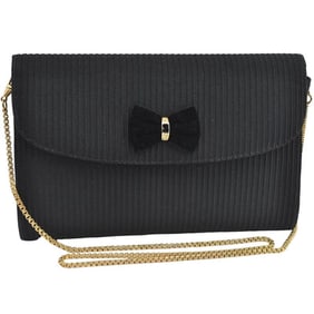 Vintage, one of a kind, Gucci, black silk & velvet over leather, two-way style- clutch or cross body