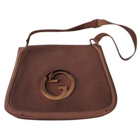 light greyish taupe suede and ivory leather, Gucci 'Blondie', saddle bag, envelope top, shoulder bag