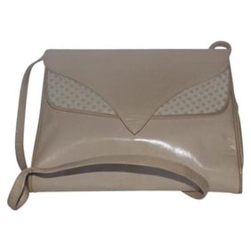 Bally Vintage Pursesdesigner Purses Taupe Patent Leather Shoulder Bag