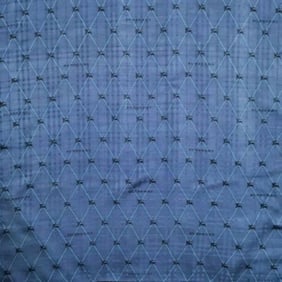 Burberry Blue Black Plaid Jacquard Nova Check Print Silk Scarf