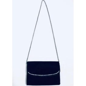 Vintage, one of a kind, Gucci, black silk velvet over leather, two-way- clutch or cross body with an