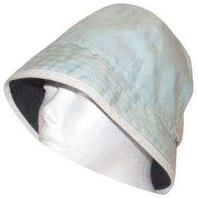 Gucci blue Guccissima print bucket hat w white leather