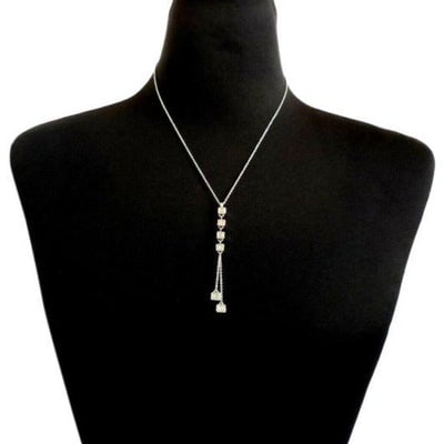 Dior Silver/Crystal Lariat Style Charm Necklace (1 of 4)