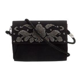 Gucci black Art Deco style beaded two- way Shoulder Bag