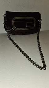Prada purple lambskin leather mirror chain bag with a chain strap