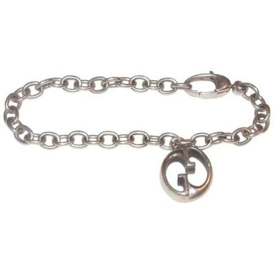 Gucci Vintage Sterling Silver 'GG' Charm Bracelet: For sale is a vintage, Gucci, sterling silver, AMAZING, substantial, charm style bracelet with a large, 1" in diameter, 'GG' logo charm! This bracelet has a vintage look that is just as stylish today!