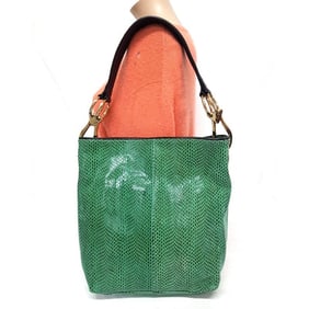 Jean- Pierre Klifa green lizard XL hobo w gold accents