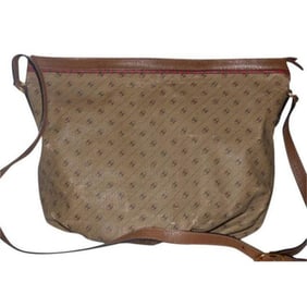 Gucci Vintage Camel Leather With Red Green Striped Accents Logo Link Print