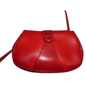 Gucci Red Micro Guccissima Print & Red Leather Shoulder Bag w Sherry Stripe