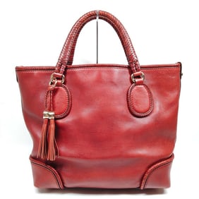 Gucci, Marrakech burgundy/ox blood leather, XL tote with gold GG accents, tassels and beautiful