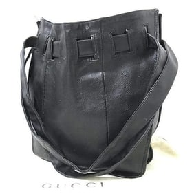Gucci vintage Tom Ford black snakeskin leather drawstring top bucket bag