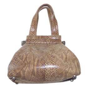 Stuart Weitzman Vintage Pursesdesigner Purses Python Leather In Shades Of Brown Clutch