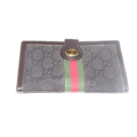 Gucci Black G Printed Green Stripe Collection Wallet