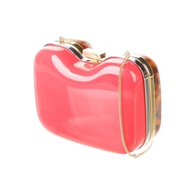 Retro, Fendi two way- clutch or cross body/shoulder clam shell style purse made of red & tortoise