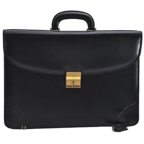 RARE, vintage, Gucci, 'Ophidia' style XL black leather, laptop/messenger/briefcase with a red &