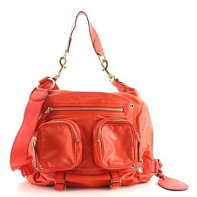 Tom Ford era, Gucci, 'Darwin', tomato red leather XL messenger or shoulder bag, or backpack with