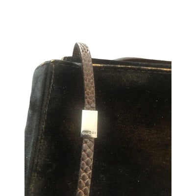 Gucci velvet purse with python straps - 3