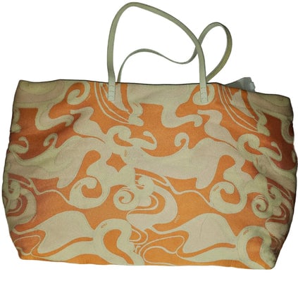 Fendi Orange & Pink Abstract Print Silk Limited Edition Roll Tote (1 of 4)