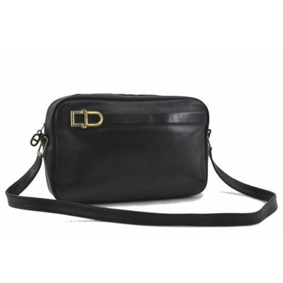 Dior Two Way Purse With Removable Adjustable Strap Black Gold Cd Accents Leather Shoulder Bag: For sale is a unique, retro, Christian Dior, black leather, two-way style- shoulder purse or clutch with a zip top closure, bold, gold, CD accents, and a removable strap with snaps on both sides! This