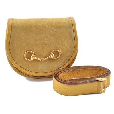 Gucci 1955 Horse-bit Mini Rounded Bag by 90's Tom Ford with removable belt: RE-RELEASED by GUCCI as Gucci 1955 Horse-bit Mini Rounded Bag for $3.5K! For sale is a Tom Ford era Gucci, 1955 Horse-bit super soft, yellow leather & suede cross body/shoulder bag or belt bag wit