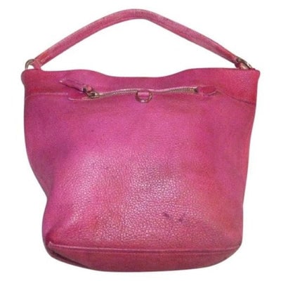 RETRO-Prada Vintage Dark Pink Textured Leather Large Hobo Bag (1 of 4)