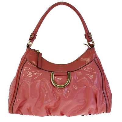 Gucci Abbey D Ring Pursesdesigner Purses Salmon Pink Patent Leather Shoulder Bag: * For sale is a GUCCI Abbey D Ring, salmon pink patent leather, larger, satchel style purse with gold, engraved, D-ring hardware! It is a classic Gucci style in a coveted color that would be great use