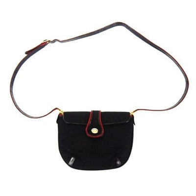 Gucci Gg Shoulder W Guccissima Print Canvasleather Pouchette Raised Black Micro Gred Trim Supreme Ca: For sale is a RARE, Gucci, black micro Guccissima print canvas and black leather cross body/shoulder bag with red leather trim, an envelope top, and flap snap closure, in MINT vintage condition! This