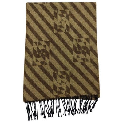 For sale is an unusual Fendi Zucca logo print, 12" x 60", angora and wool blend scarf in shades of (1 of 3)