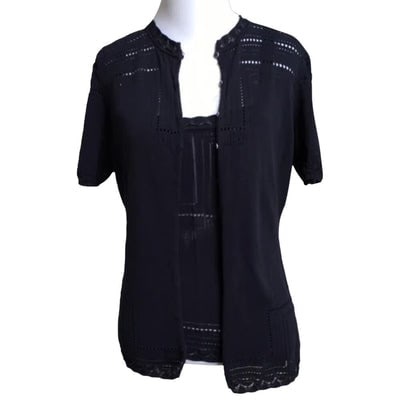 For sale is a fabulous, Christian Dior, size 10, twin set with a sleeveless shell, button front, (1 of 4)