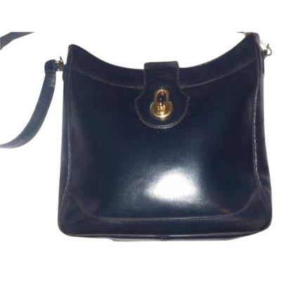 For sale is a vintage, Gucci, RARE, original 'Padlock' style, navy blue leather with gold tone (1 of 4)