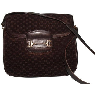 For sale is a Gucci, mod, dark brown micro Guccissima print embossed suede and leather, 1955: For sale is a Gucci, mod, dark brown micro Guccissima print embossed suede and leather, 1955 Horse-bit Shoulder Bag with an envelope top, two strap lengths, and bold gold horse bit accents! This style