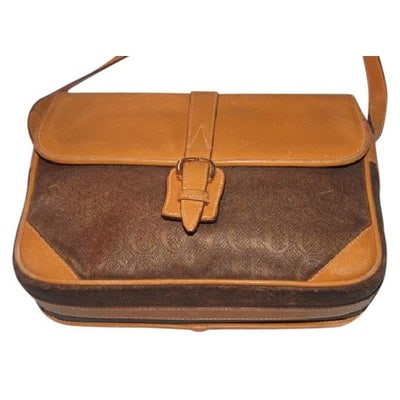 For sale is an amazing, Gucci, 'GUCCI' logo in shades of brown heavy canvas and camel leather,: For sale is an amazing, Gucci, 'GUCCI' logo in shades of brown heavy canvas and camel leather, large, top zip, cross body/shoulder bag, with leather top, two front exterior pockets, & gold tone, c